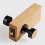 FERN Solid Brass & Leather Door Knob – Matte Black