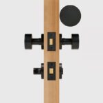 FERN Solid Brass & Leather Door Knob – Matte Black