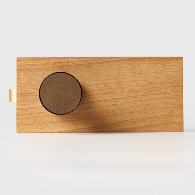 FERN Solid Brass & Leather Door Knob – Matte Black