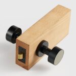 FERN Solid Brass & Leather Door Knob – Matte Black