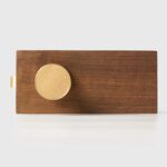 Maniglia per porta FERN in ottone massiccio e pelle – Ottone satinato