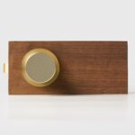 Maniglia per porta FERN in ottone massiccio e pelle – Ottone satinato