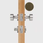 FERN Solid Brass & Leather Door Knob – Satin Nickel