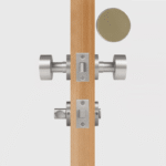 FERN Solid Brass & Leather Door Knob – Satin Nickel