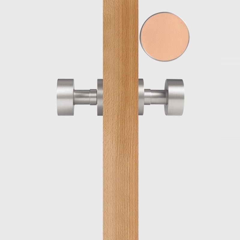 FERN Solid Brass & Leather Door Knob – Satin Nickel