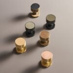 FERN Solid Brass & Leather Door Knob – Satin Nickel