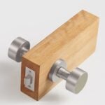 FERN Solid Brass & Leather Door Knob – Satin Nickel