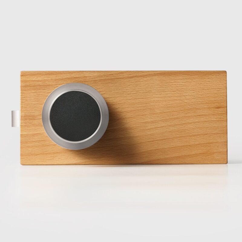 FERN Solid Brass & Leather Door Knob – Satin Nickel