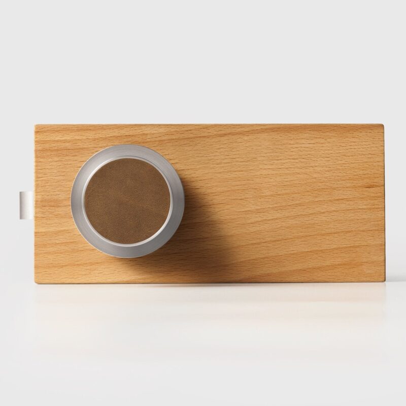 FERN Solid Brass & Leather Door Knob – Satin Nickel