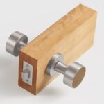 FERN Solid Brass & Leather Door Knob – Satin Nickel