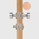 FERN Solid Brass & Leather Door Knob – Satin Nickel