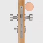 FERN Solid Brass & Leather Door Knob – Satin Nickel