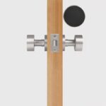 FERN Solid Brass & Leather Door Knob – Satin Nickel