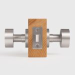 FERN Solid Brass & Leather Door Knob – Satin Nickel