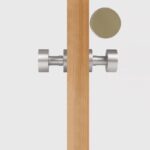 FERN Solid Brass & Leather Door Knob – Satin Nickel