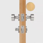 FERN Solid Brass & Leather Door Knob – Satin Nickel