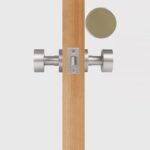 FERN Solid Brass & Leather Door Knob – Satin Nickel