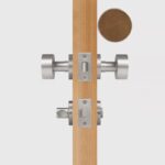 FERN Solid Brass & Leather Door Knob – Satin Nickel