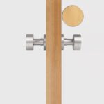 FERN Solid Brass & Leather Door Knob – Satin Nickel