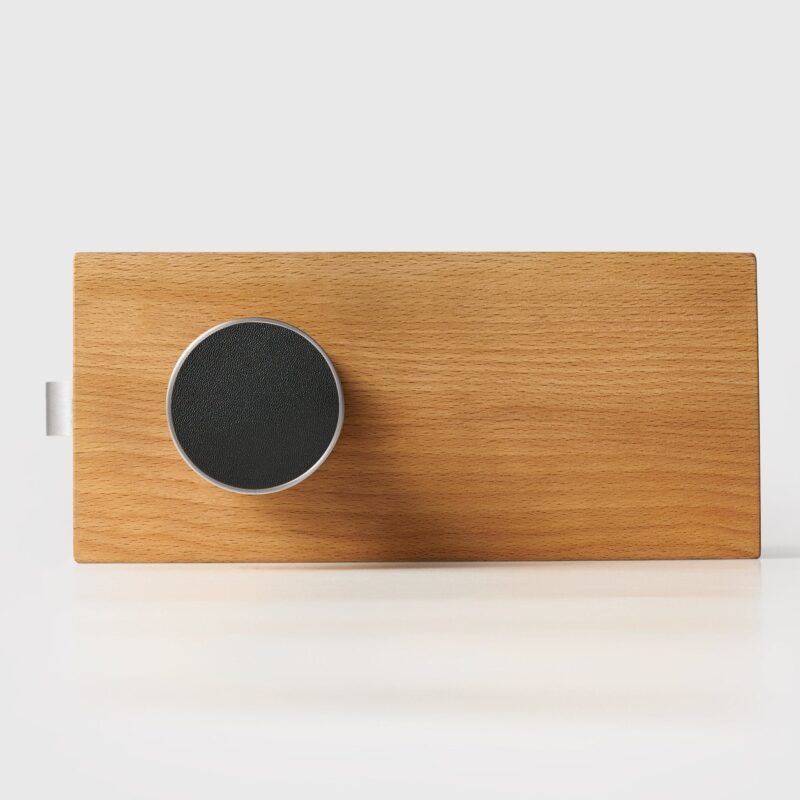 FERN Solid Brass & Leather Door Knob – Satin Nickel