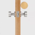 FERN Solid Brass & Leather Door Knob – Satin Nickel