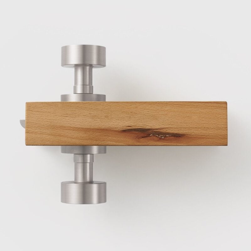 FERN Solid Brass & Leather Door Knob – Satin Nickel