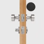 FERN Solid Brass & Leather Door Knob – Satin Nickel