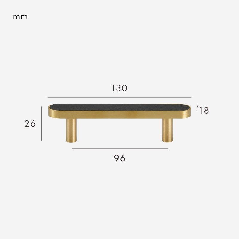 FERN Massief messing & lederen handgreep