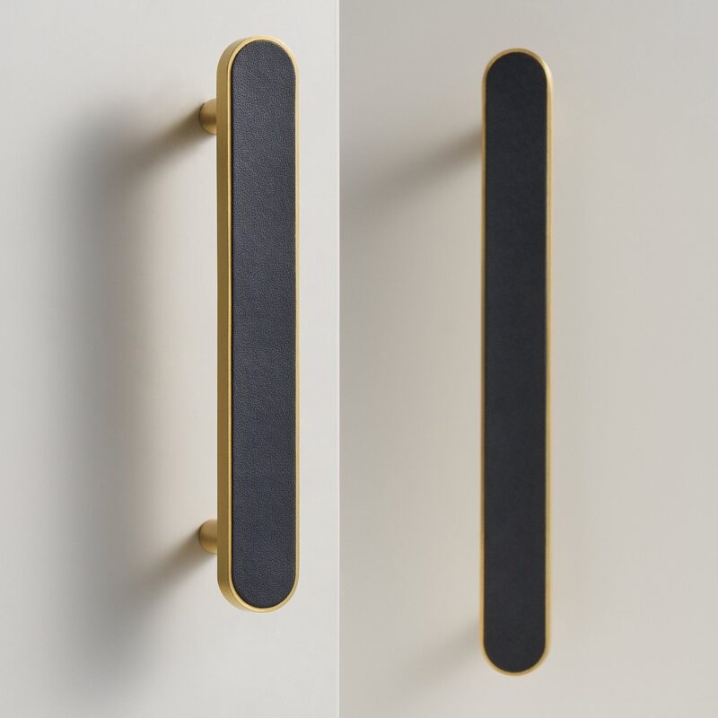 FERN Massief messing & lederen handgreep