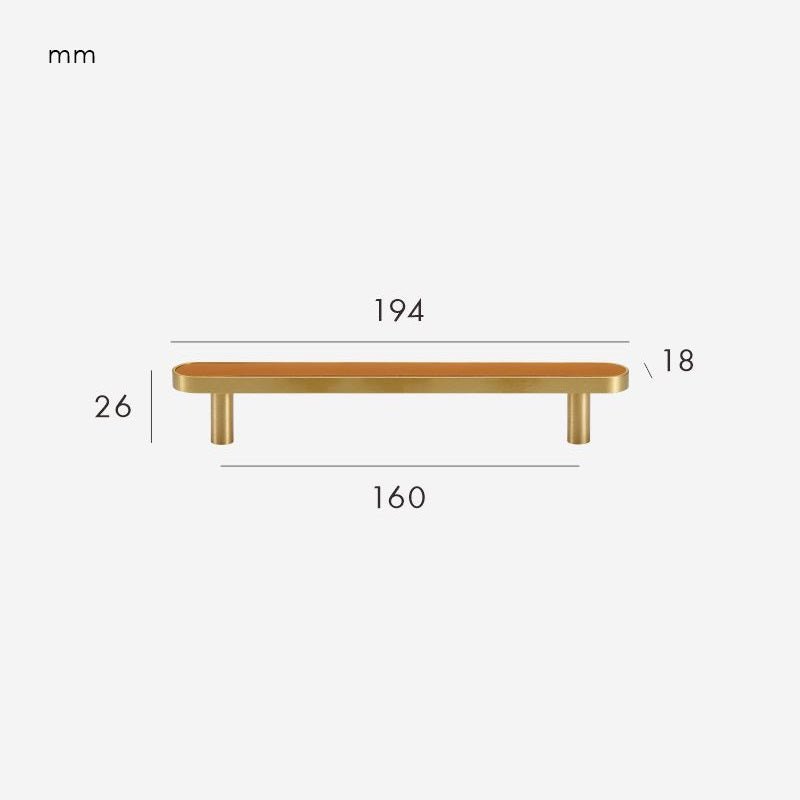 FERN Massief messing & lederen handgreep