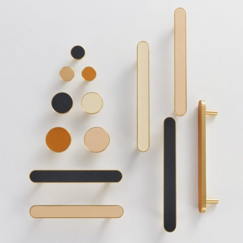 FERN Massief messing & lederen handgreep