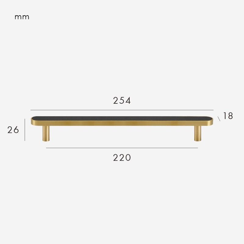 FERN Massief messing & lederen handgreep