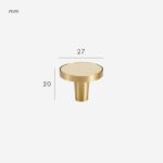 FERN Massief messing en lederen knop