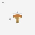 FERN Massief messing en lederen knop