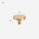 FERN Massief messing en lederen knop