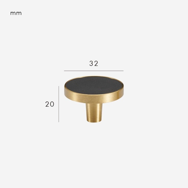 FERN Massief messing en lederen knop