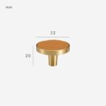 FERN Massief messing en lederen knop