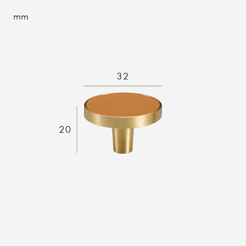 FERN Massief messing en lederen knop