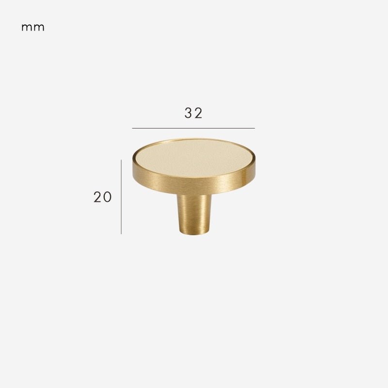 FERN Massief messing en lederen knop