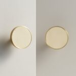 FERN Massief messing en lederen knop