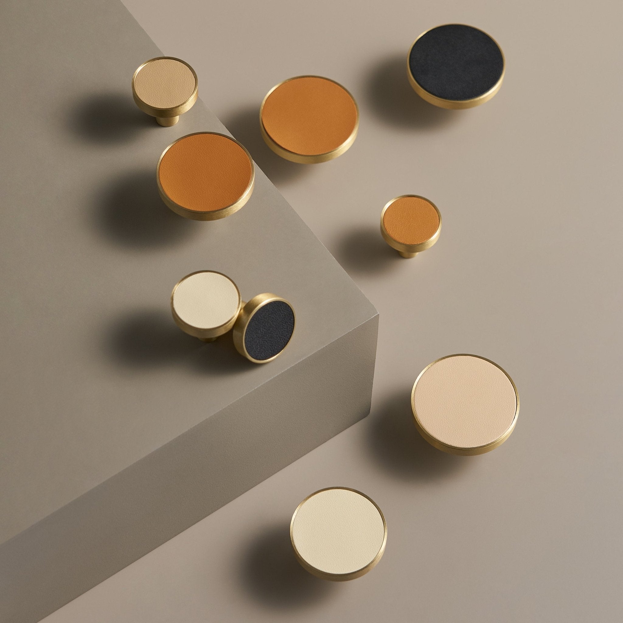 FERN Solid Brass & Leather Knob