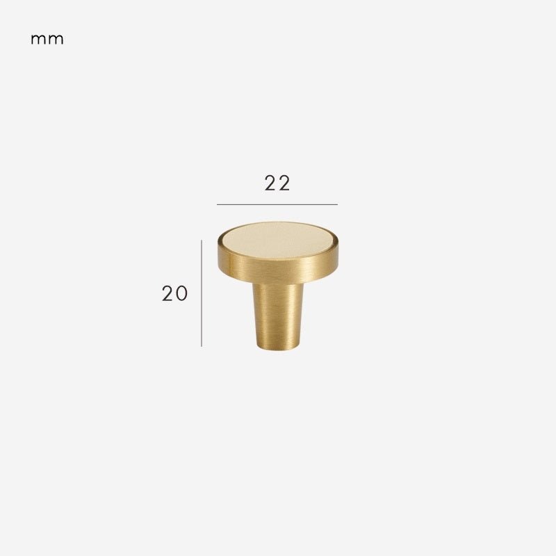 FERN Massief messing en lederen knop