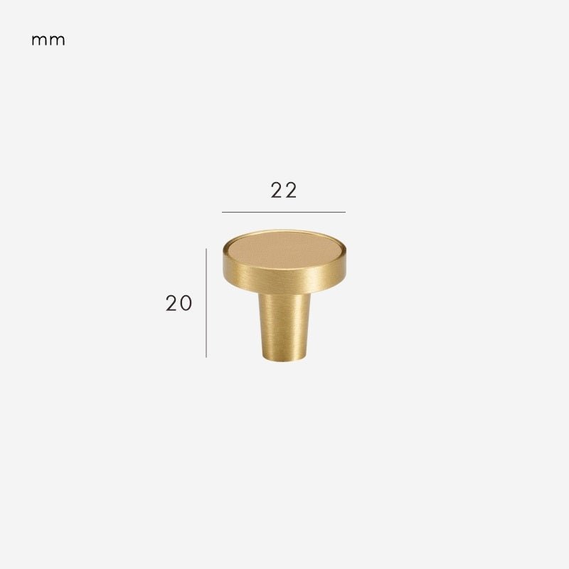 FERN Massief messing en lederen knop