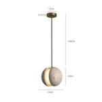 Lampada a sospensione GAIA in pietra e noce