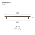 GOTHAM Tiradores de latón macizo