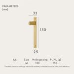 GOTHAM Tiradores de latón macizo con placa