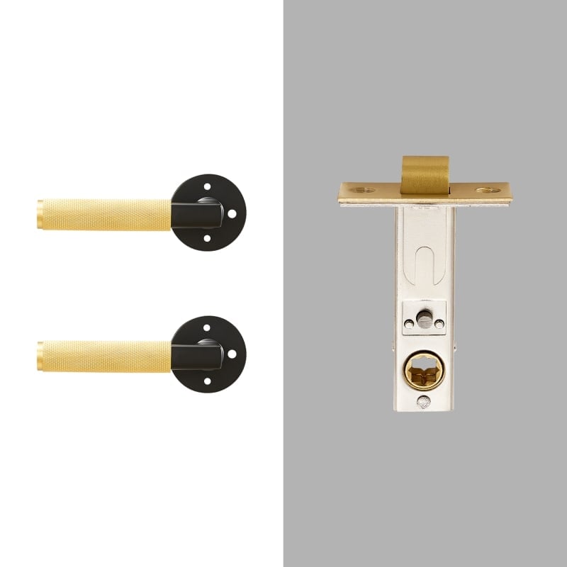 HICE Ensemble de poignées de porte et de serrures à levier en laiton massif