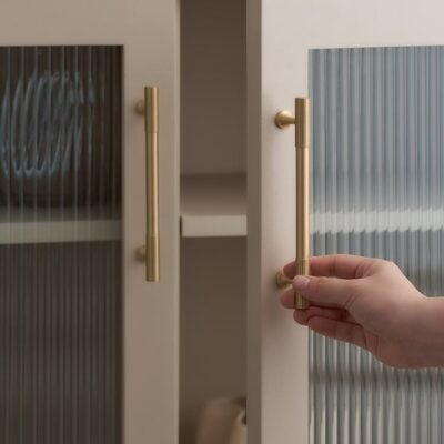 Handcrafted solid brass hardware and lighting. 29 KANA Solid Brass Handles - meraki.