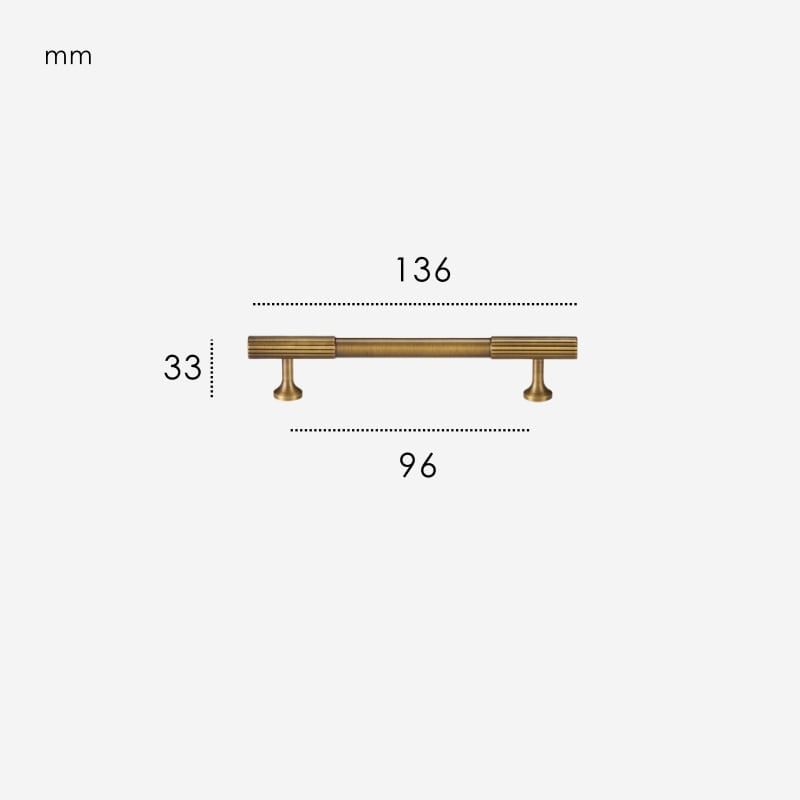 KANA Solid Brass Bar Handles