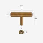 Barre a T in ottone massiccio KATANA